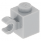 LEGO kocka 1x1 egy oldalán vízszintes fogóval, világosszürke (60476)